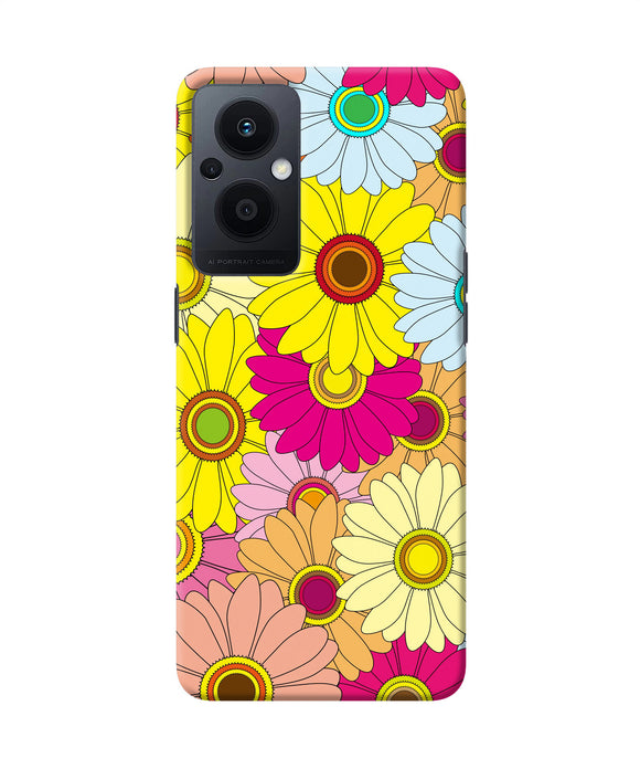 Abstract colorful flowers Oppo F21 Pro 5G Back Cover