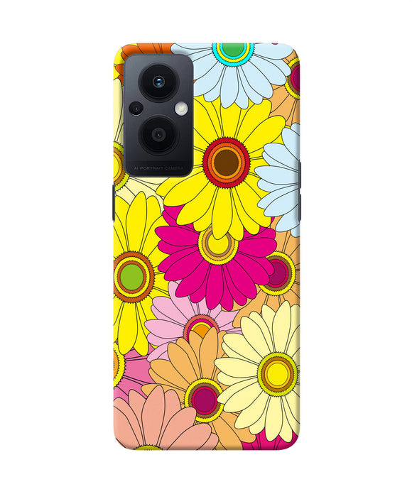 Abstract colorful flowers Oppo F21 Pro 5G Back Cover