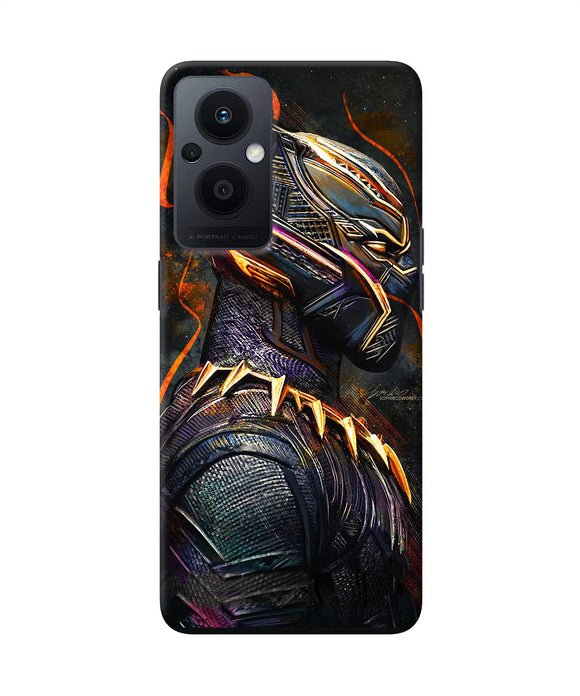 Black panther side face Oppo F21 Pro 5G Back Cover