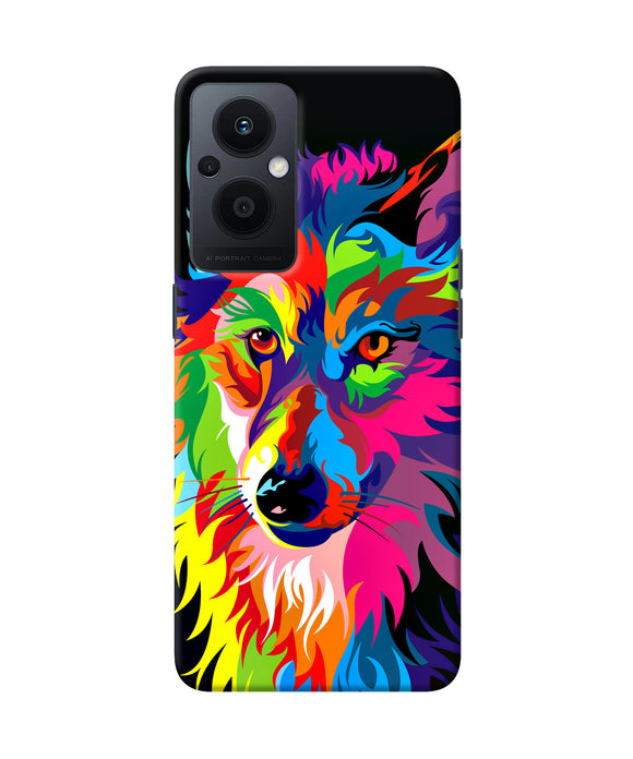 Colorful wolf sketch Oppo F21 Pro 5G Back Cover