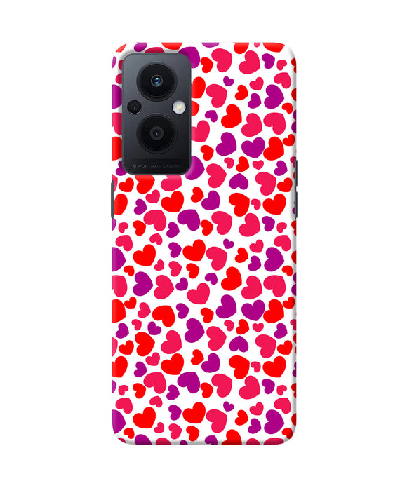 Red heart canvas print Oppo F21 Pro 5G Back Cover