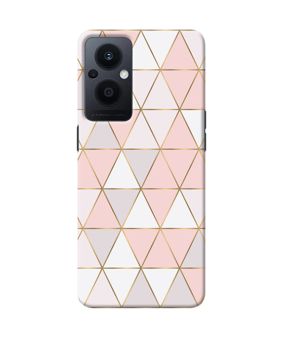 Abstract pink triangle pattern Oppo F21 Pro 5G Back Cover