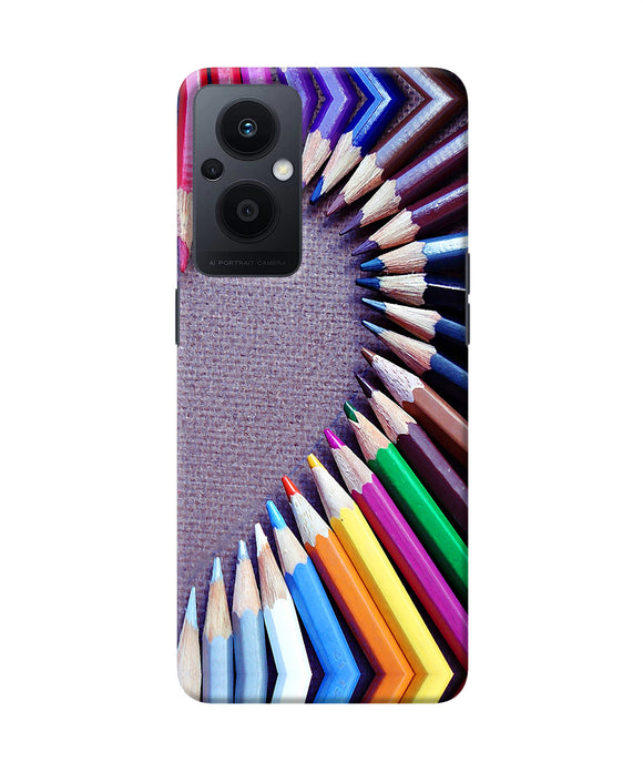 Color pencil half heart Oppo F21 Pro 5G Back Cover