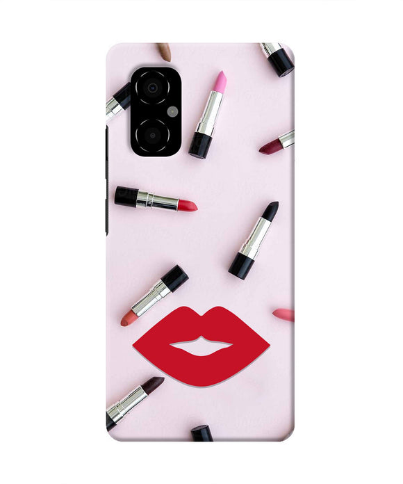 Lips Lipstick Shades Poco M4 5G Real 4D Back Cover