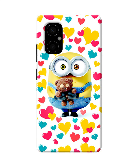 Minion teddy hearts Poco M4 5G Back Cover