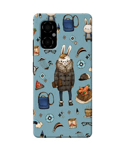 Canvas rabbit print Poco M4 5G Back Cover