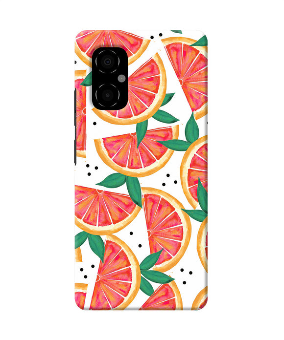 Abstract orange print Poco M4 5G Back Cover