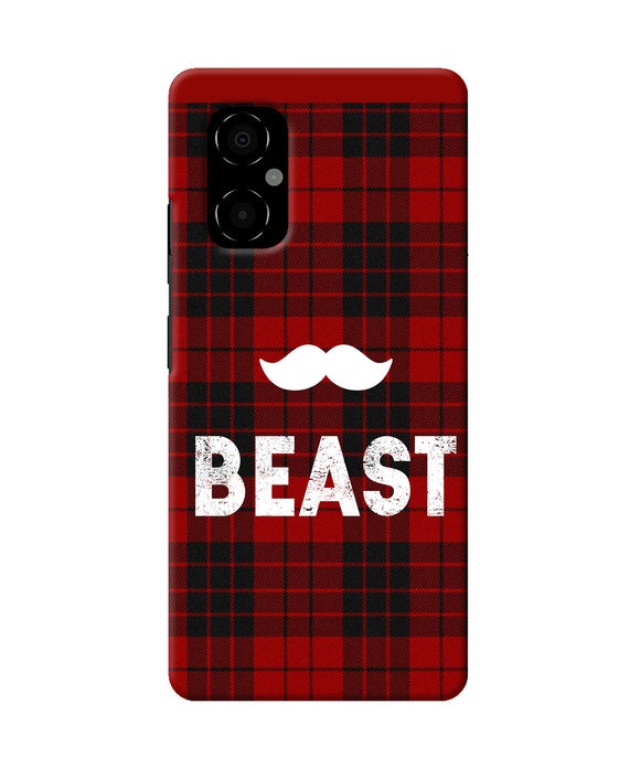 Beast red square Poco M4 5G Back Cover