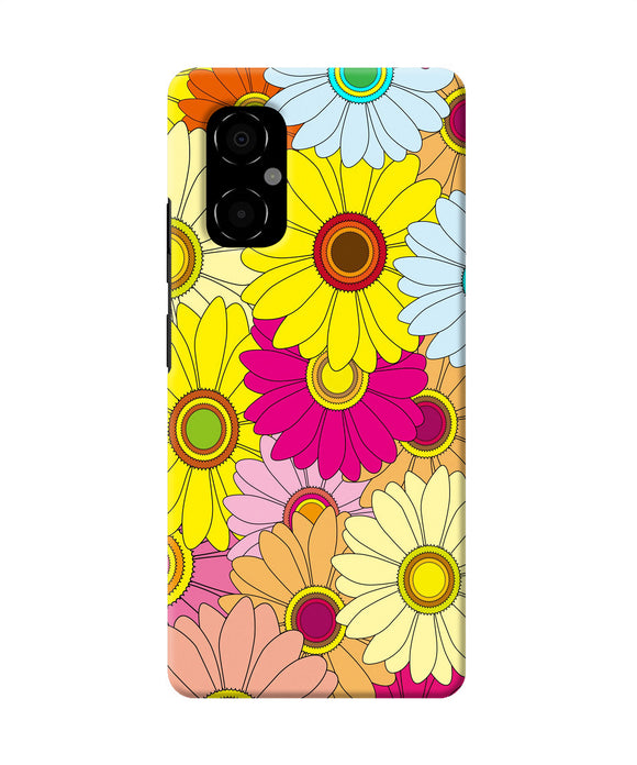 Abstract colorful flowers Poco M4 5G Back Cover