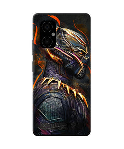 Black panther side face Poco M4 5G Back Cover