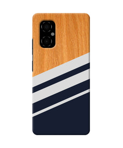 Black and white wooden Poco M4 5G Back Cover