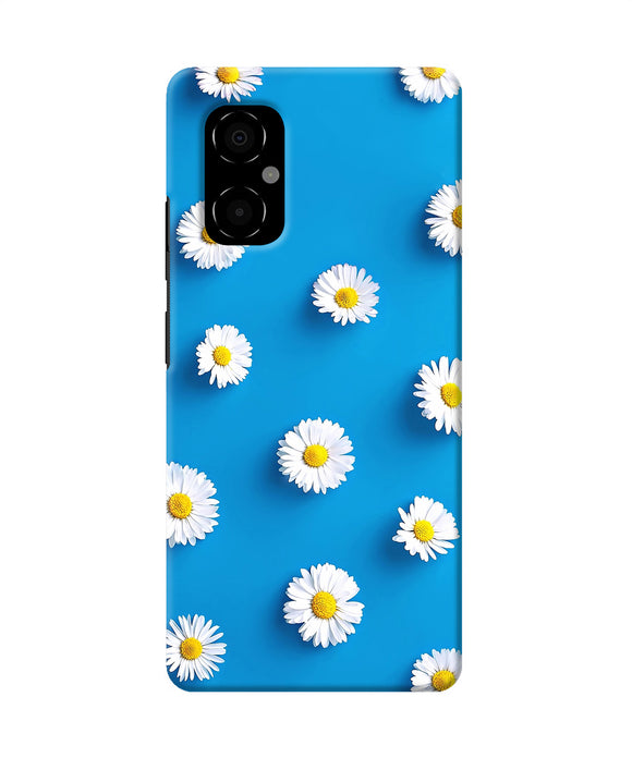 White flowers Poco M4 5G Back Cover