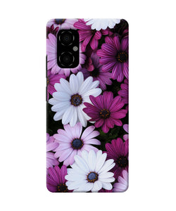 White violet flowers Poco M4 5G Back Cover