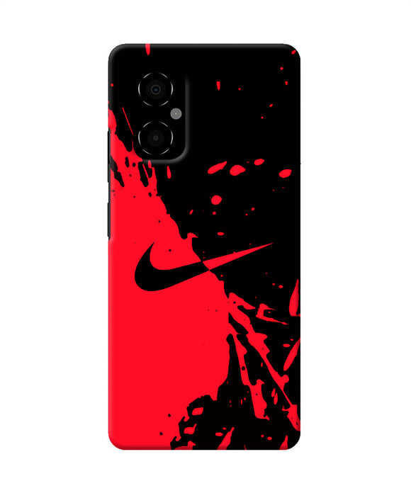 Nike red black poster Poco M4 5G Back Cover