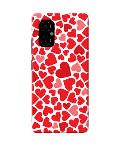 Red heart canvas print Poco M4 5G Back Cover