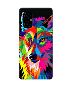 Colorful wolf sketch Poco M4 5G Back Cover