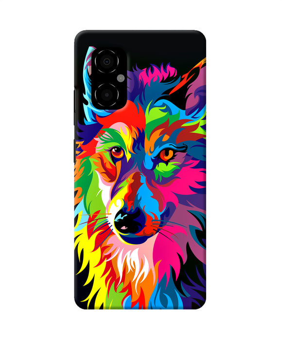 Colorful wolf sketch Poco M4 5G Back Cover