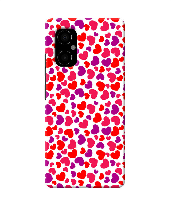 Red heart canvas print Poco M4 5G Back Cover