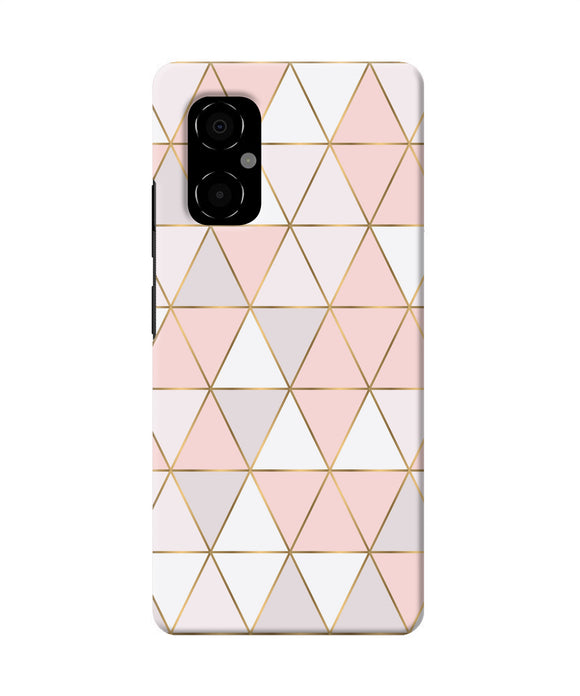 Abstract pink triangle pattern Poco M4 5G Back Cover
