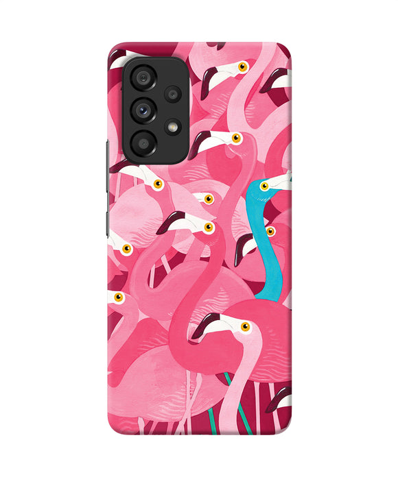 Abstract sheer bird pink print Samsung A53 5G Back Cover