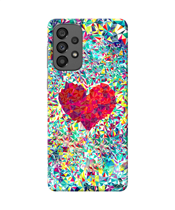 Red heart print Samsung A73 5G Back Cover