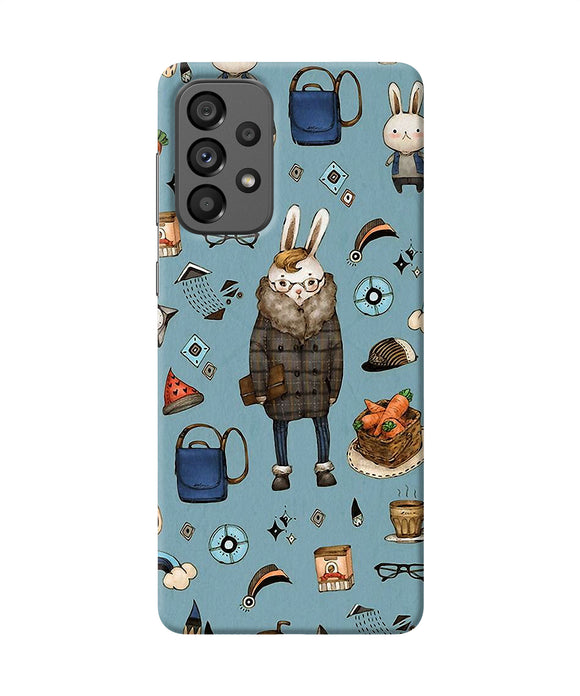 Canvas rabbit print Samsung A73 5G Back Cover