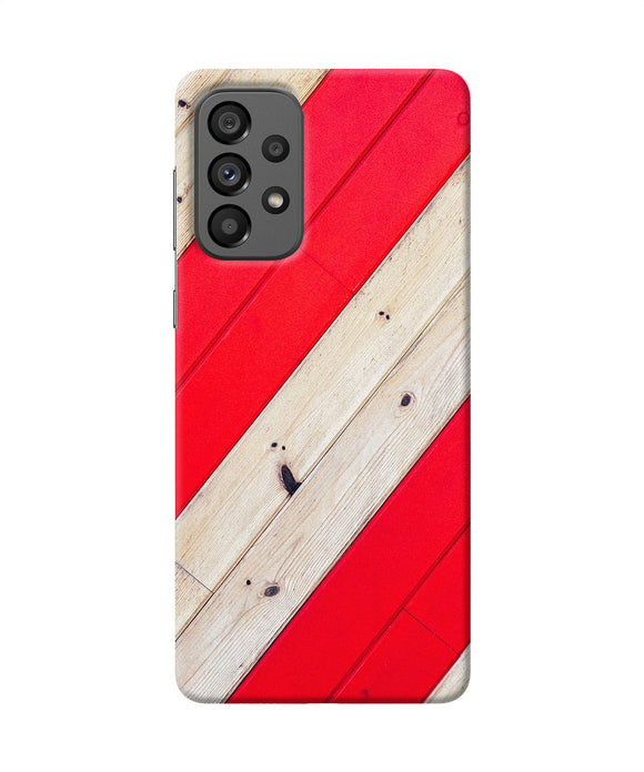 Abstract red brown wooden Samsung A73 5G Back Cover