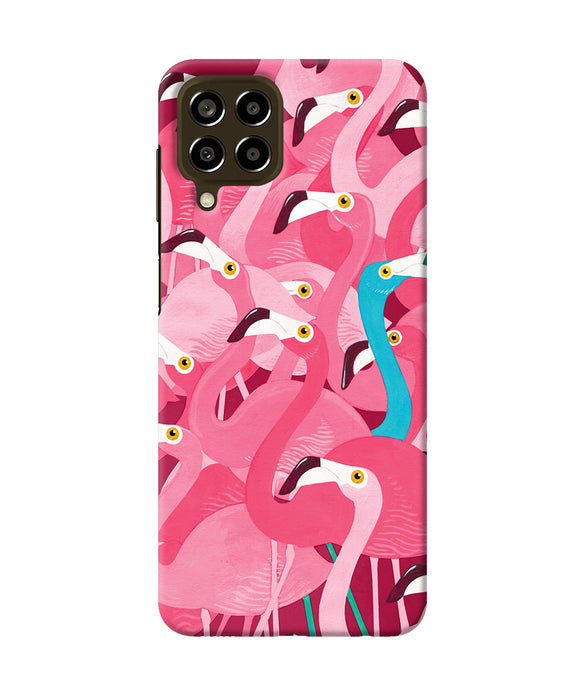 Abstract sheer bird pink print Samsung M33 5G Back Cover