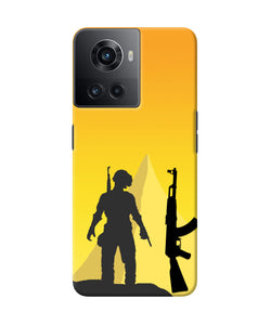 PUBG Silhouette OnePlus 10R 5G Real 4D Back Cover