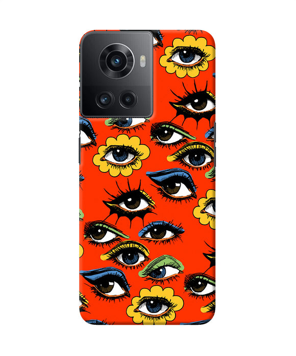 Abstract eyes pattern OnePlus 10R 5G Back Cover
