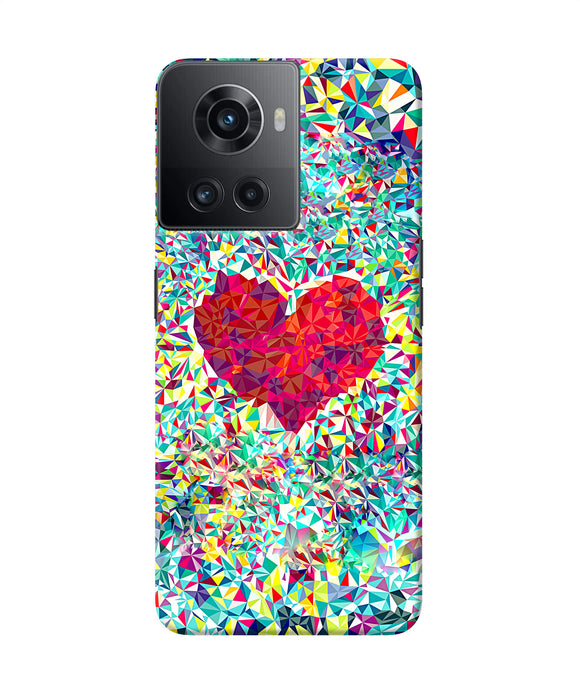 Red heart print OnePlus 10R 5G Back Cover