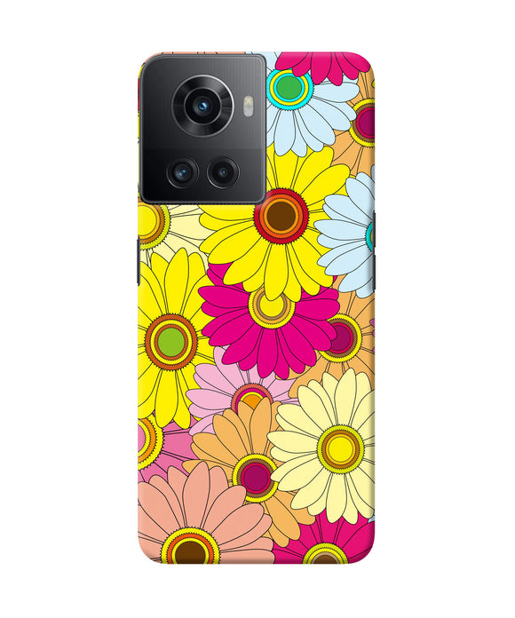 Abstract colorful flowers OnePlus 10R 5G Back Cover