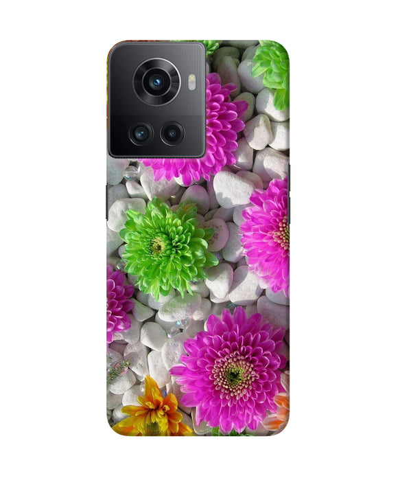 Natural flower stones OnePlus 10R 5G Back Cover