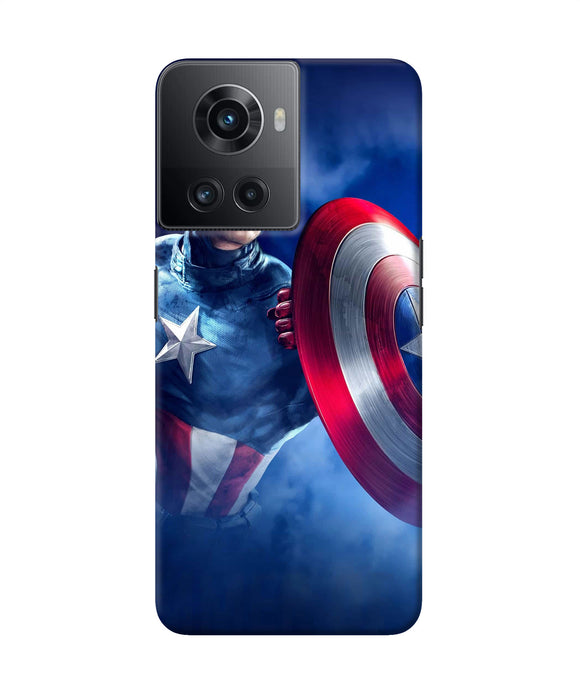 Captain america on sky OnePlus 10R 5G Back Cover