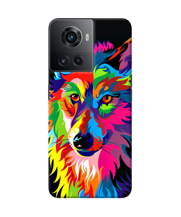 Colorful wolf sketch OnePlus 10R 5G Back Cover