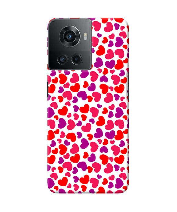 Red heart canvas print OnePlus 10R 5G Back Cover