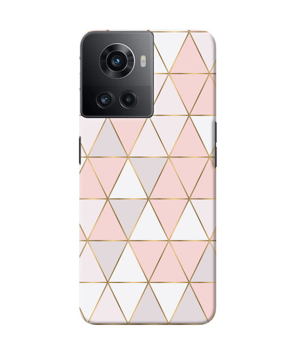 Abstract pink triangle pattern OnePlus 10R 5G Back Cover