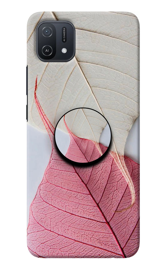 White Pink Leaf Oppo A16k/A16e Pop Case