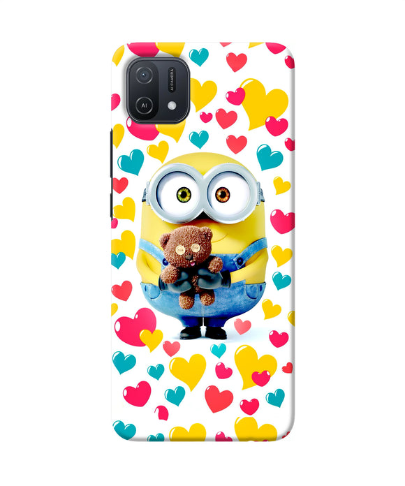 Minion teddy hearts Oppo A16k/A16e Back Cover