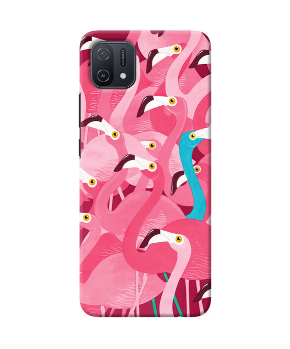 Abstract sheer bird pink print Oppo A16k/A16e Back Cover