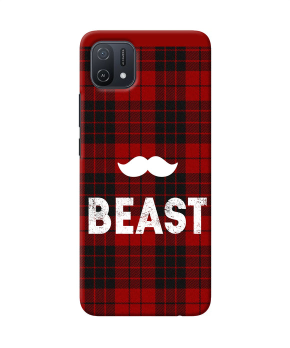 Beast red square Oppo A16k/A16e Back Cover