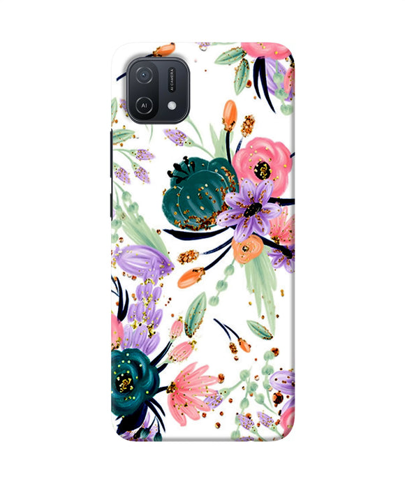 Abstract flowers print Oppo A16k/A16e Back Cover