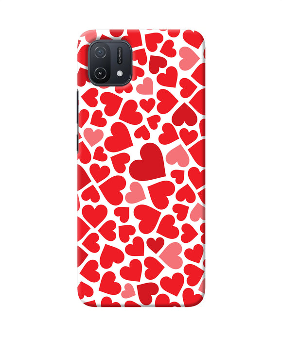 Red heart canvas print Oppo A16k/A16e Back Cover
