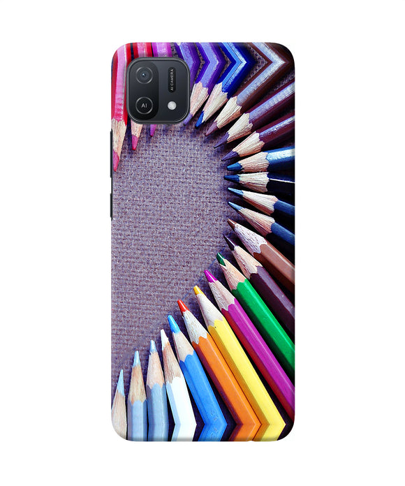 Color pencil half heart Oppo A16k/A16e Back Cover