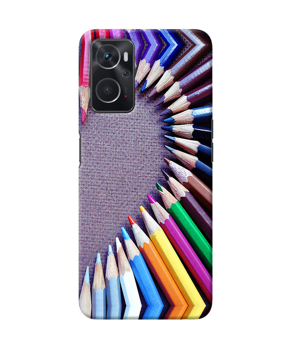 Color pencil half heart Oppo K10 4G Back Cover