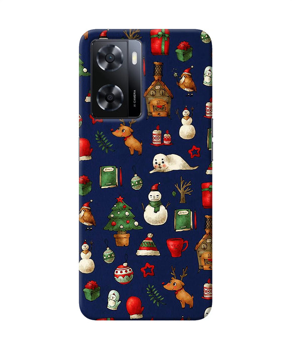 Canvas christmas print Oppo A57 2022 Back Cover