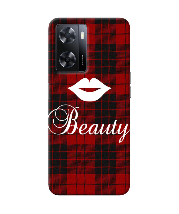 Beauty red square Oppo A57 2022 Back Cover