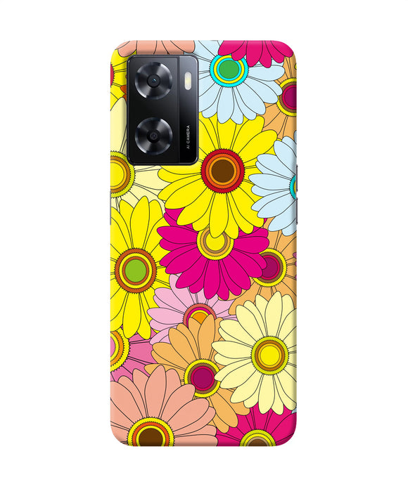 Abstract colorful flowers Oppo A57 2022 Back Cover