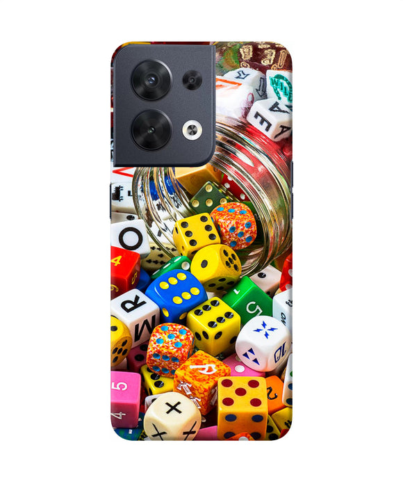 Colorful Dice Oppo Reno8 Back Cover