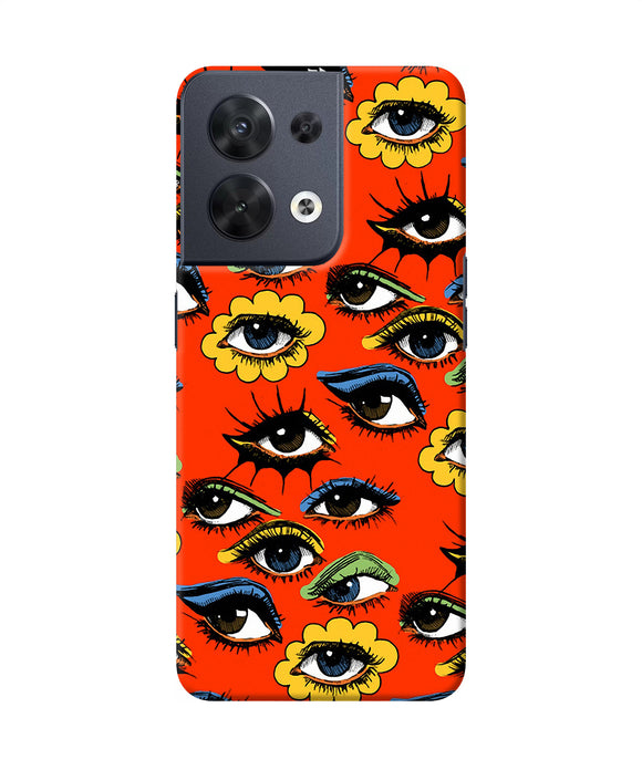 Abstract eyes pattern Oppo Reno8 Back Cover